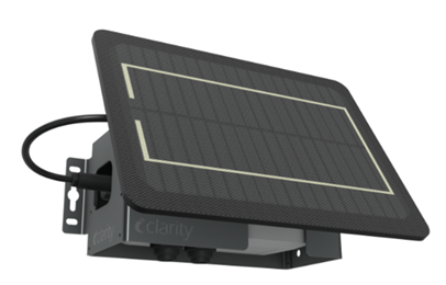 A stock photograph of an outdoor 
													monitor with a solar panel.